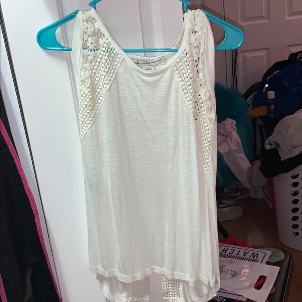 AMERICANRAG Cute Back White Knitted Tank (XS)